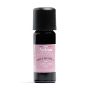 Flacon d'huile essentielle de lavande fine bio de la marque AVELENN