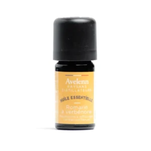 Flacon de 5 ml d'huile essentielle de romarin à verbénone bio de la marque AVELENN
