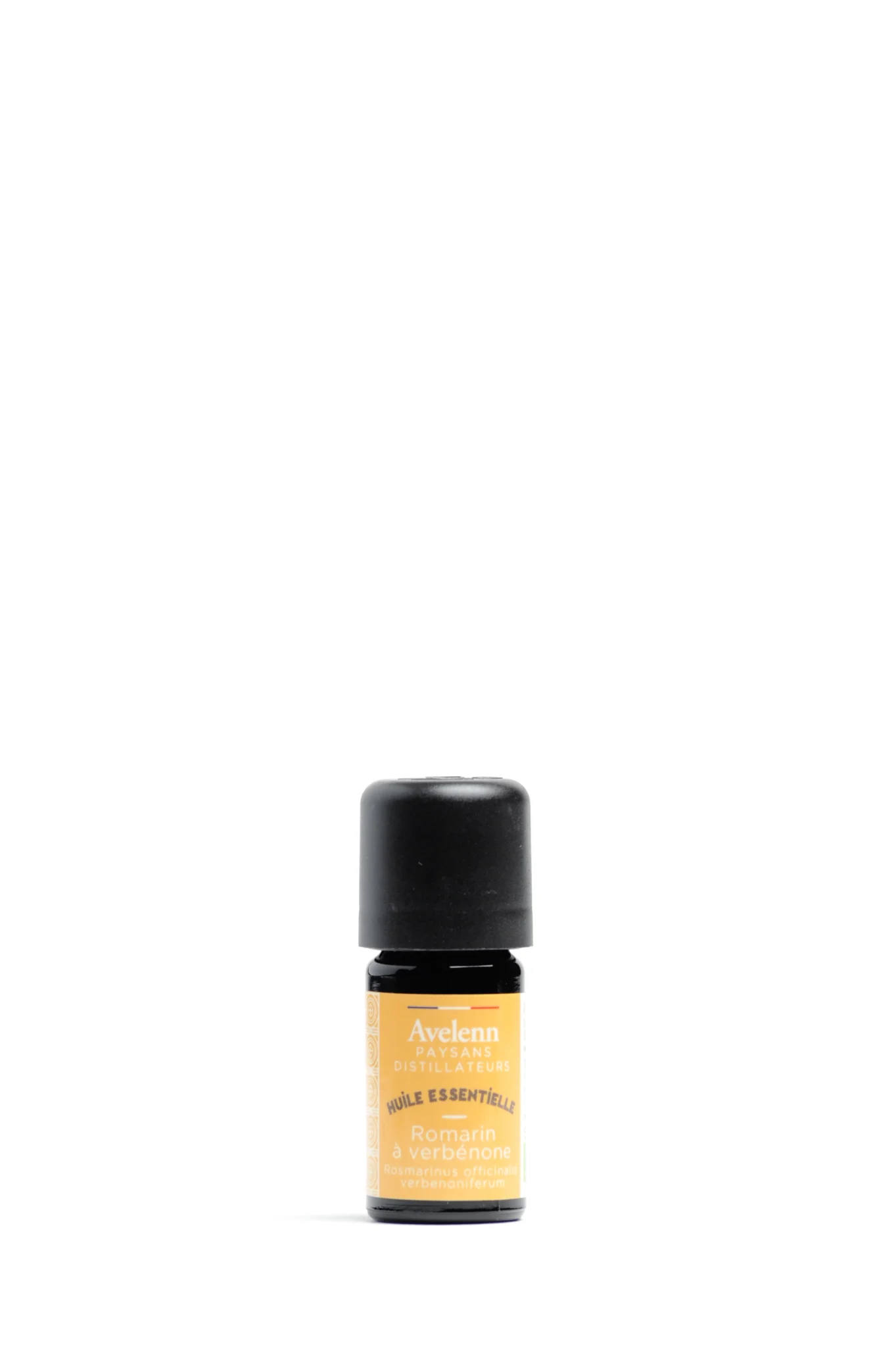 Flacon de 5 ml d'huile essentielle de romarin à verbénone bio de la marque AVELENN