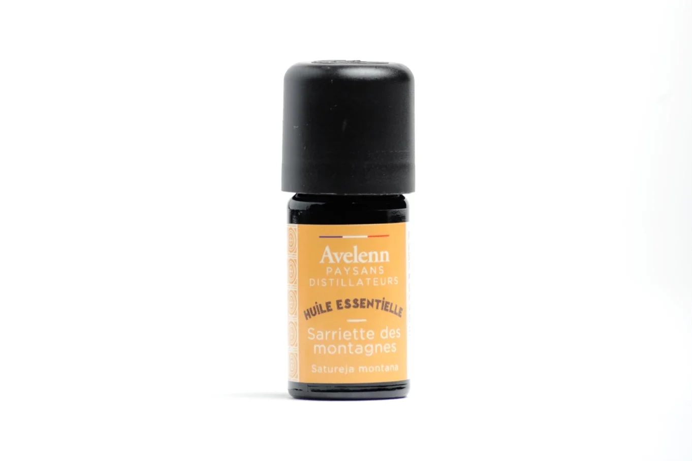 Flacon de 5 ml d'huile essentielle de sarriette des montagnes bio de la marque AVELENN