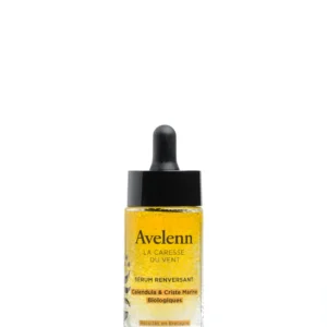 Flacon en verre avec pipette de 30 ml du soin biphase calendula et criste marine bio de la marque AVELENN